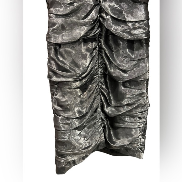 Carmen Marc Valvo Metallic Grey Party Embellished Strapless Dress Size 12. - Picture 12 of 12